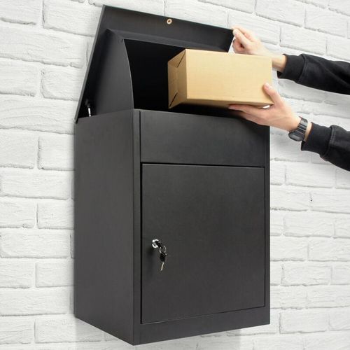 Paketbriefkasten mit Briefkasten, Abschließbare Paket Postkasten mit Rückholsperre, Standbriefkasten oder Wandbriefkasten, Box Paket geeignet für