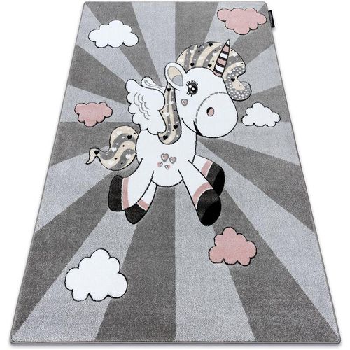 Kinderteppich petit unicorn einhorn grau grey 80x150 cm