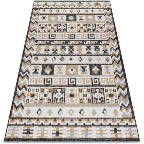 Teppich sisal cooper Aztekisch, Etno, Zickzack 22218 ecru / schwarz beige 80×150 cm