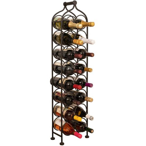 Weinflaschenhalter aus Schmiedeeisen Sektflaschenhalter 105×24 cm Bodenstehendes Weindisplay für 16 Flaschen Weinladen