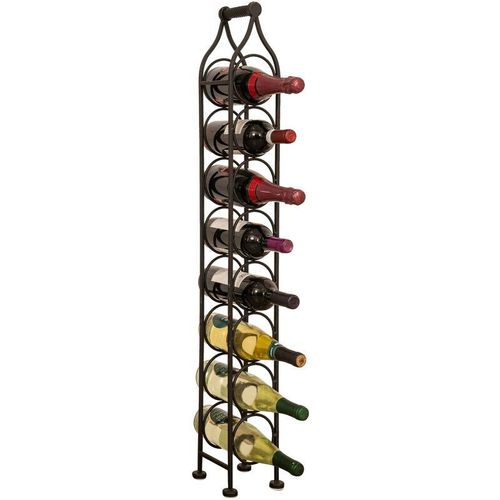 Weinflaschenhalter aus Schmiedeeisen Sektflaschenhalter 105×24 cm Bodenstehendes Weindisplay für 8 Flaschen Weinladen
