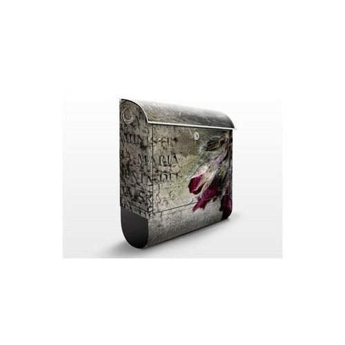 Micasia – Design Briefkasten Mystic Flower – Briefkasten Grau Größe: 46cm x 39cm