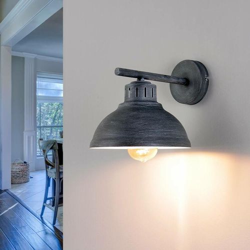 Licht-erlebnisse – Wandlampe innen Beton Optik Vintage E27 Küche – Grau-Patina