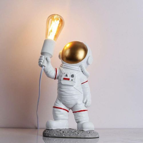 Astronauten-Tischlampe ‚Aldrin‘. Farbe Weiß – Weiß