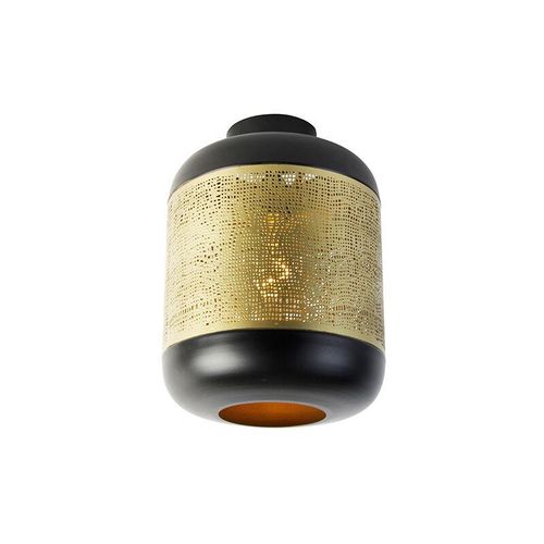 Vintage Deckenlampe schwarz mit Messing – Kayleigh – Gold/Messing