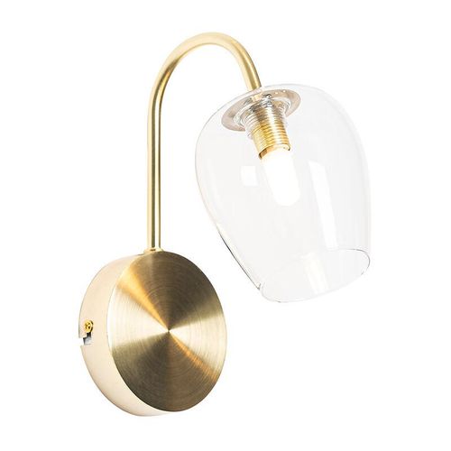 Klassische Wandlampe Gold mit Glas – Elien – Gold/Messing