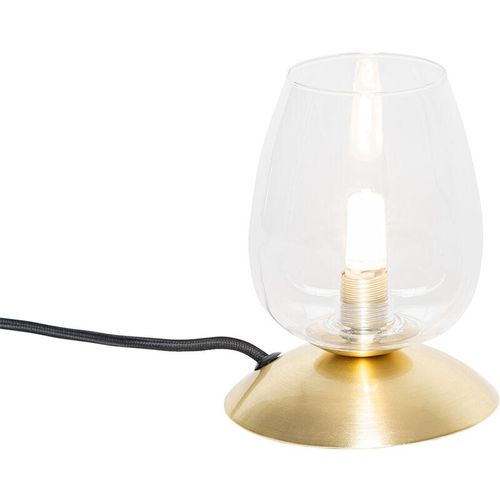 Klassische Tischlampe Gold mit Glas – Elien – Gold/Messing