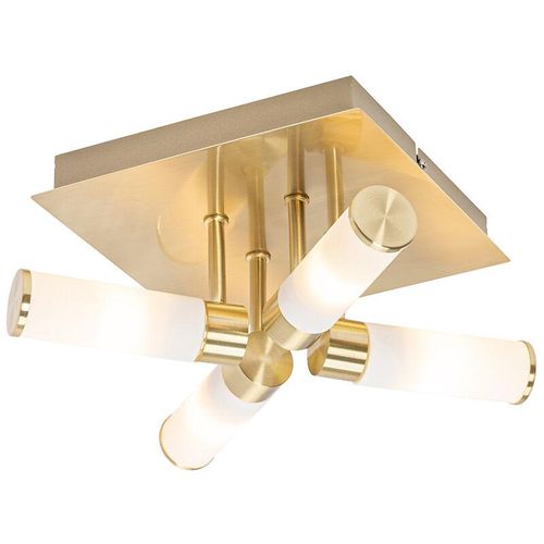 Moderne Badezimmer-Deckenleuchte Messing 4-flammig IP44 – Bath – Gold/Messing