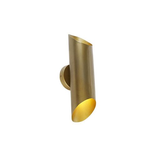 Industrielle Wandleuchte Messing 2 Lichter – Whistle – Gold/Messing