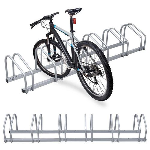 Swanew – Fahrradständer Radständer Aufstellständer Mehrfachständer Fahrrad Ständer Boden- und Wandmontage Stahl bis 6 Fahrräder – sliber