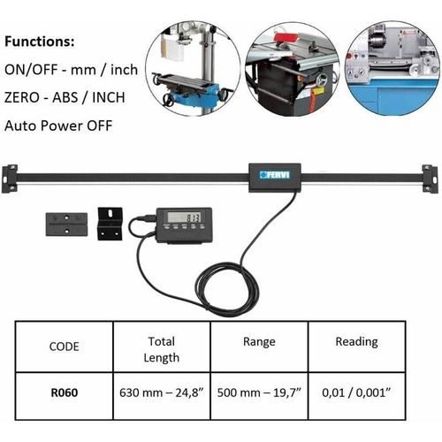 Fervi - digital anbaumessschieber einbaumessschieber digitalanzeige 630MM R060