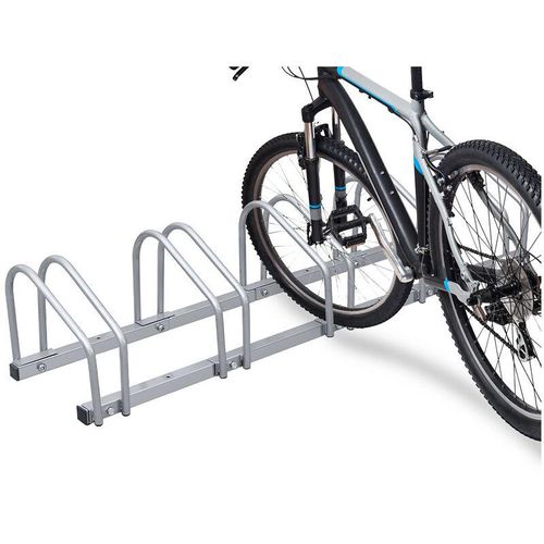 Fahrradständer für 2-6 Fahrräder 35-60mm Reifenbreite Mehrfachständer Aufstellständer Fahrrad Ständer, Variante:5 Fahrräder – Silber – Vingo