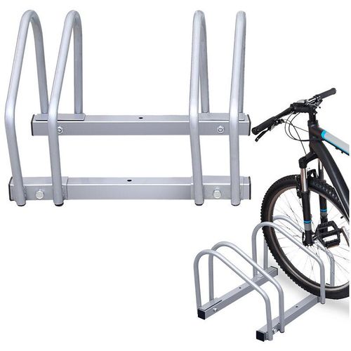 Fahrradständer für 2 Räder 41x32x26cm verzinkt und für Wandmontage geeignet – Silber – Tolletour