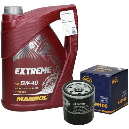 5L Mannol Extreme 5W40 Motoröl + Ölfilter Filter für Toyota für Suzuki