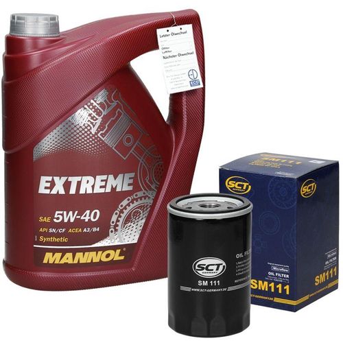 5L Mannol Extreme 5W-40 Motoröl + Ölfilter Motorölfilter Anschraubfilter