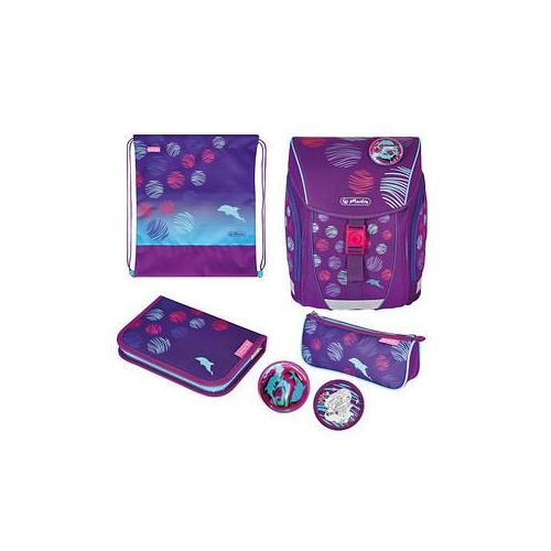 herlitz Schulranzen-Set FiloLight Plus Sea Bubbles Kunstfaser lila