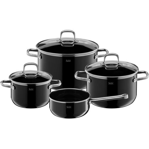 Topf-Set SILIT "Elegance Line" Töpfe schwarz Topfsets induktionsgeeignet, Made in Germany