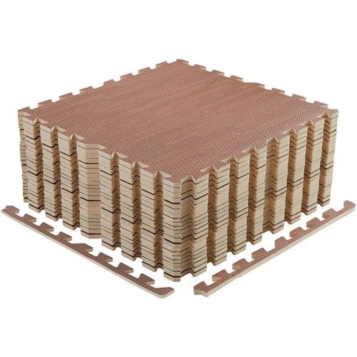 Unho - 12tlg Bodenschutzmatte Schutzmatte Puzzlematte Bodenschutz Unterlegmatte Bodenmatte, 60 x 60 x1.2cm Braun