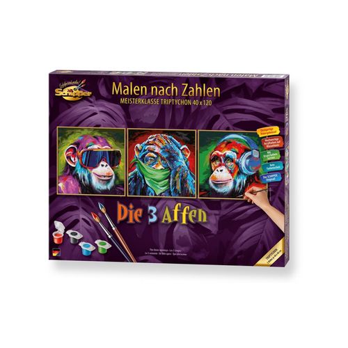 Schipper Malen nach Zahlen »Die 3 Affen (Tript.)«
