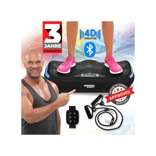 Miweba Sports Vibrationsplatte MV300, 4D-Wave-Vibration, Fernbedienung, 800 Watt, 16 Stufen, LED (Schwarz)