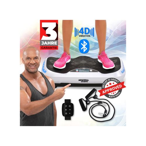 Miweba Sports Vibrationsplatte MV300, 4D-Wave-Vibration, Fernbedienung, 800 Watt, 16 Stufen, LED (Weiß)