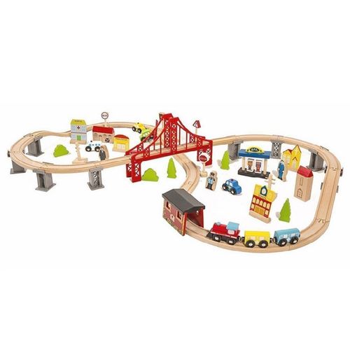 Coemo Holzeisenbahn Set 70 Teile