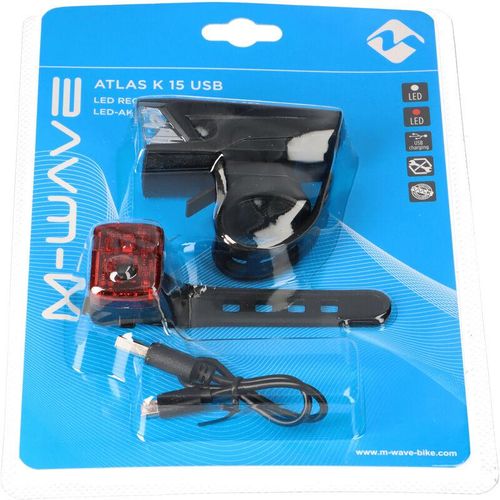 M-wave - Fahrradleuchten-Set Atlas k 15 usb Akku