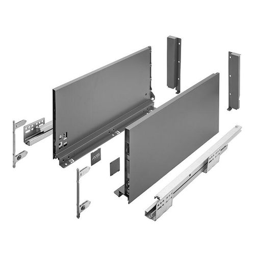 Anthrazit Schubladensystem Unterflurführungen Schublade Soft Close 300mm 200mm