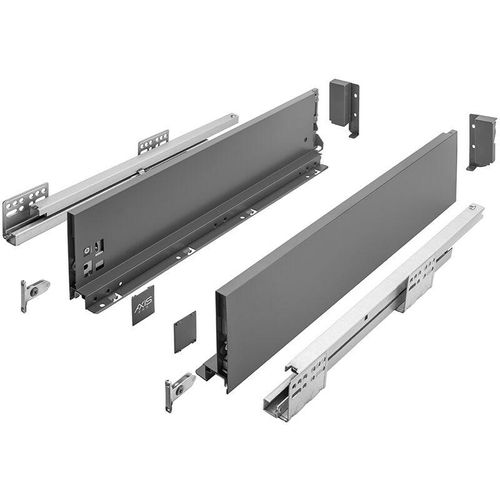 Anthrazit Schubladensystem Unterflurführungen Schublade Soft Close 500mm 120mm