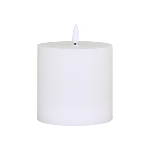 Chic Antique Stumpenkerze mit LED inkl. Batterie, H10/Ø10 cm, weiss