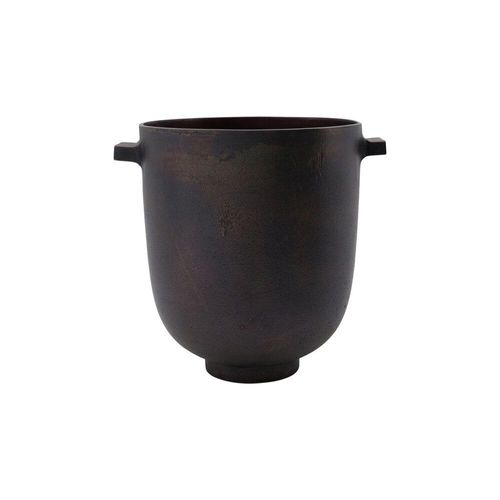 House Doctor Blumentopf Foem, Höhe 24 cm, ∅ 20 cm, Messingbraun