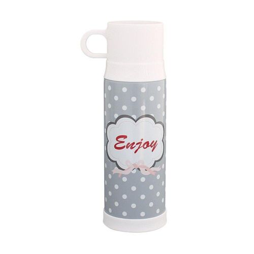 Krasilnikoff Thermoskanne in verschiedenen Modellen, grau, Punkte, Enjoy, 500 ml