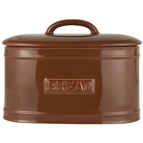 IB Laursen Brotkasten Brotbox oval aus Keramik, braun