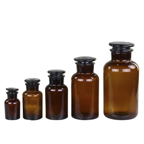 Chic Antique Alt Französche Apotheker Gläser 5er, mokka