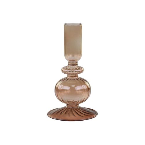 Chic Antique Glas Kerzenständer Karamel, H14 x Ø7,5 cm, karamel