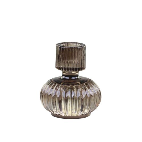 Chic Antique 2 in 1 Kerzenständer Teelichtglas, H8,5 x Ø7 cm, mokka