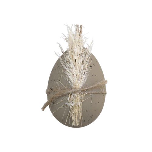 Chic Antique Osterei mit getrockneten Blumen, H7 x Ø4,5 cm, latte