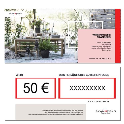 skandeko Geschenk-Gutschein, 50 Euro