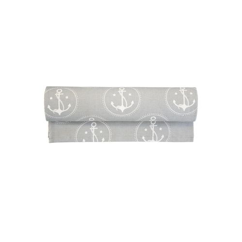 Krasilnikoff Tischläufer Anchor mit Ankermotiv, 35x120cm, grau