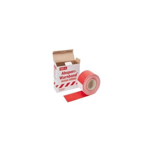 Absperrband „robust”, 500 m, rot/weiß