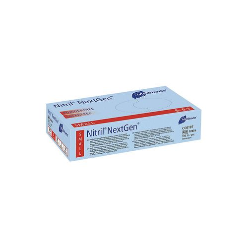 Nitril-Einweghandschuhe Meditrade, VE 1000 Stk, lebensmittelkonform, blau, Größe S, ab 3 VE kaiserkraft