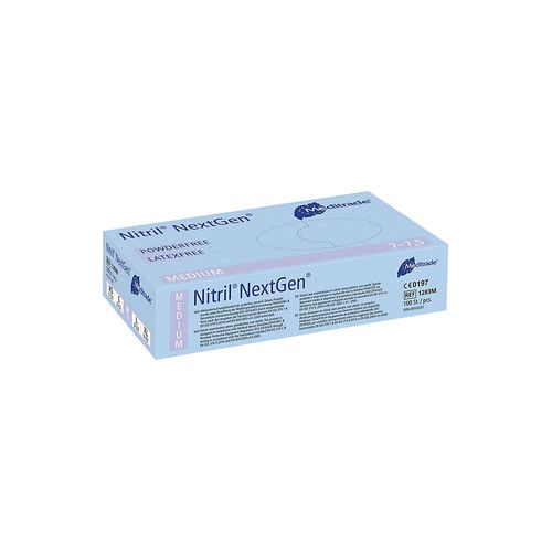 Nitril-Einweghandschuhe Meditrade, VE 1000 Stk, lebensmittelkonform, blau, Größe M, ab 3 VE kaiserkraft