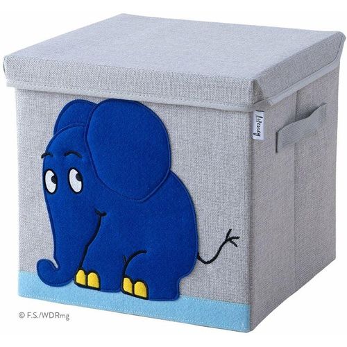 Meets Die Maus Aufbewahrungsbox mit Deckel für Kinder – Box mit dem kultigen Elefanten zum Verstauen von Spielzeug – 30 x 30 x 30 cm passend für