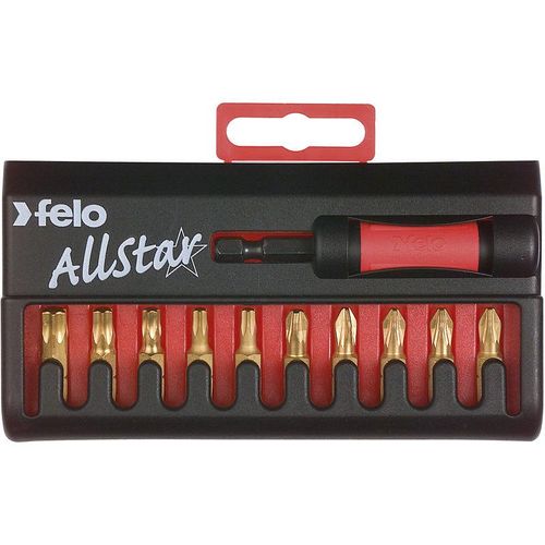 Felo - AllStar TiN Bit Box Holz, 11-tlg pz, Tx, bh