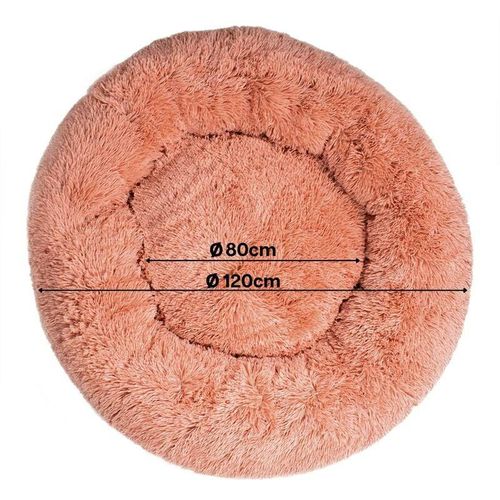 Lionto - Hundebett, Plüsch in Donut-Form, (xxxxl) 120 cm Durchmesser, rosa