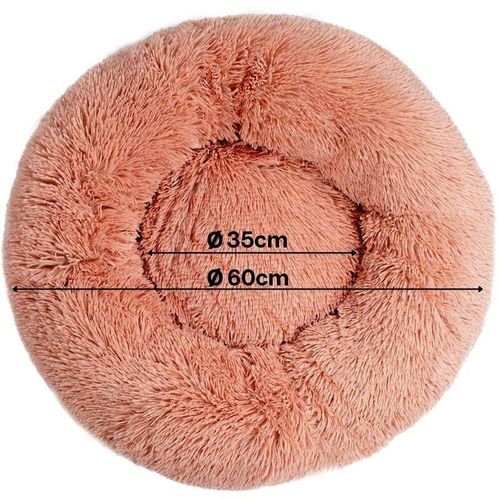 Hundebett, Plüsch in Donut-Form, (l) 60 cm Durchmesser, rosa