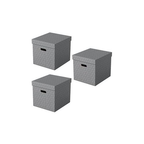 3 Esselte Home Aufbewahrungsboxen 33,0 l grau 32,0 x 36,5 x 31,5 cm