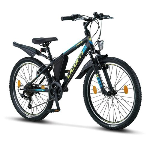 Licorne Bike Guide Premium Mountainbike in 20, 24 und 26 Zoll – Fahrrad für Mädchen, Jungen, Herren und Damen – Shimano 21 Gang-Schaltung, Kinderfahrrad, Kinder