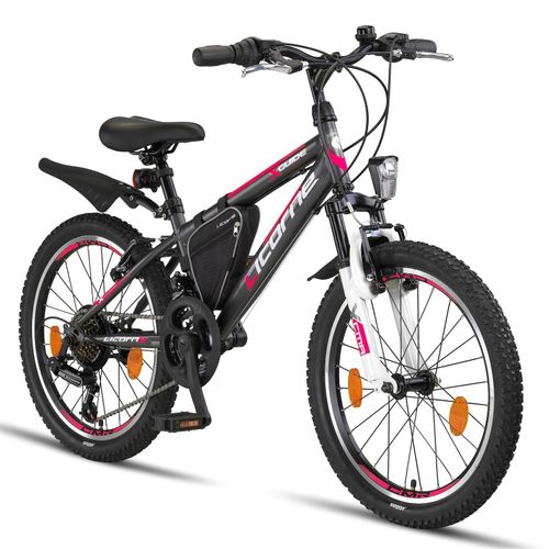 Licorne Bike Guide Premium Mountainbike in 20, 24 und 26 Zoll – Fahrrad für Mädchen, Jungen, Herren und Damen – Shimano 21 Gang-Schaltung, Kinderfahrrad, Kinder