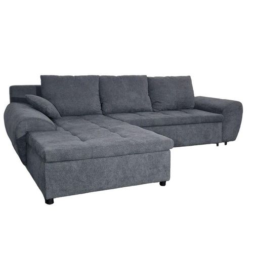 Ecksofa / Schlafsofa Bogota Webstoff Anthrazit Grau